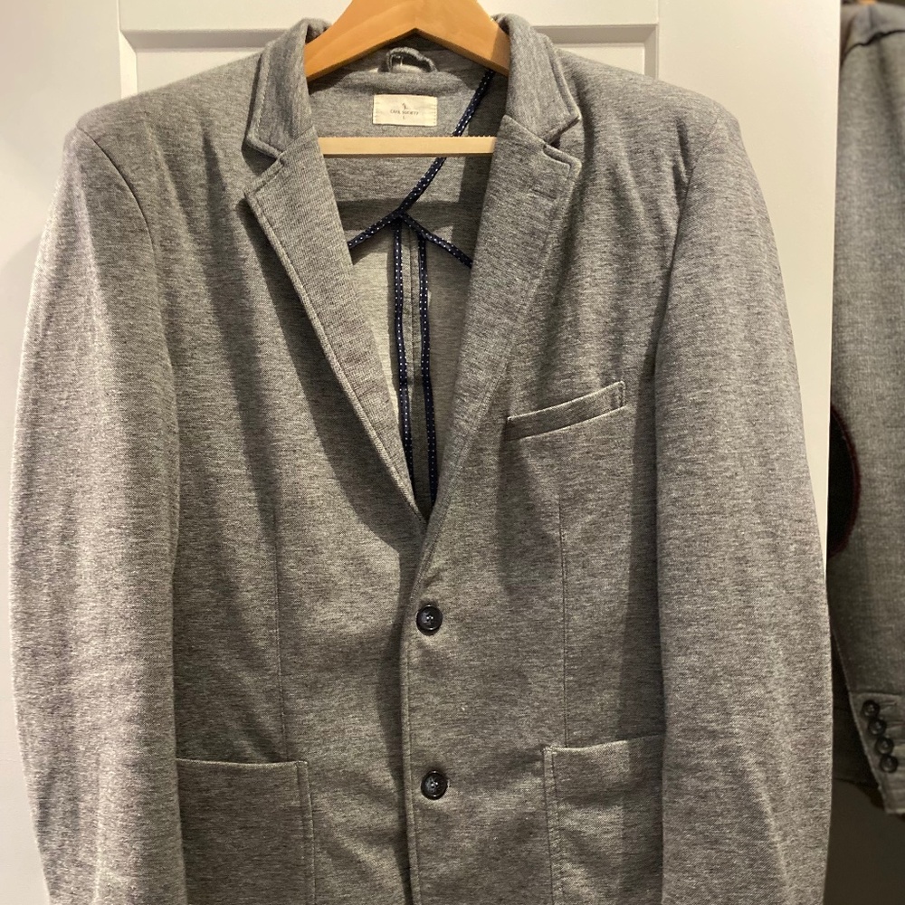 Civil Society Blazer, Marl Knit gray and white, Men's Large